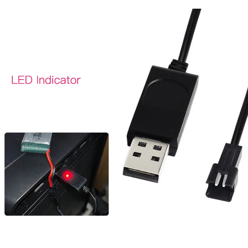 Caricatore per cavo di ricarica USB per batteria drone al litio RC da 3,7 V con connettore XH JST SM con corrente da 500 mA