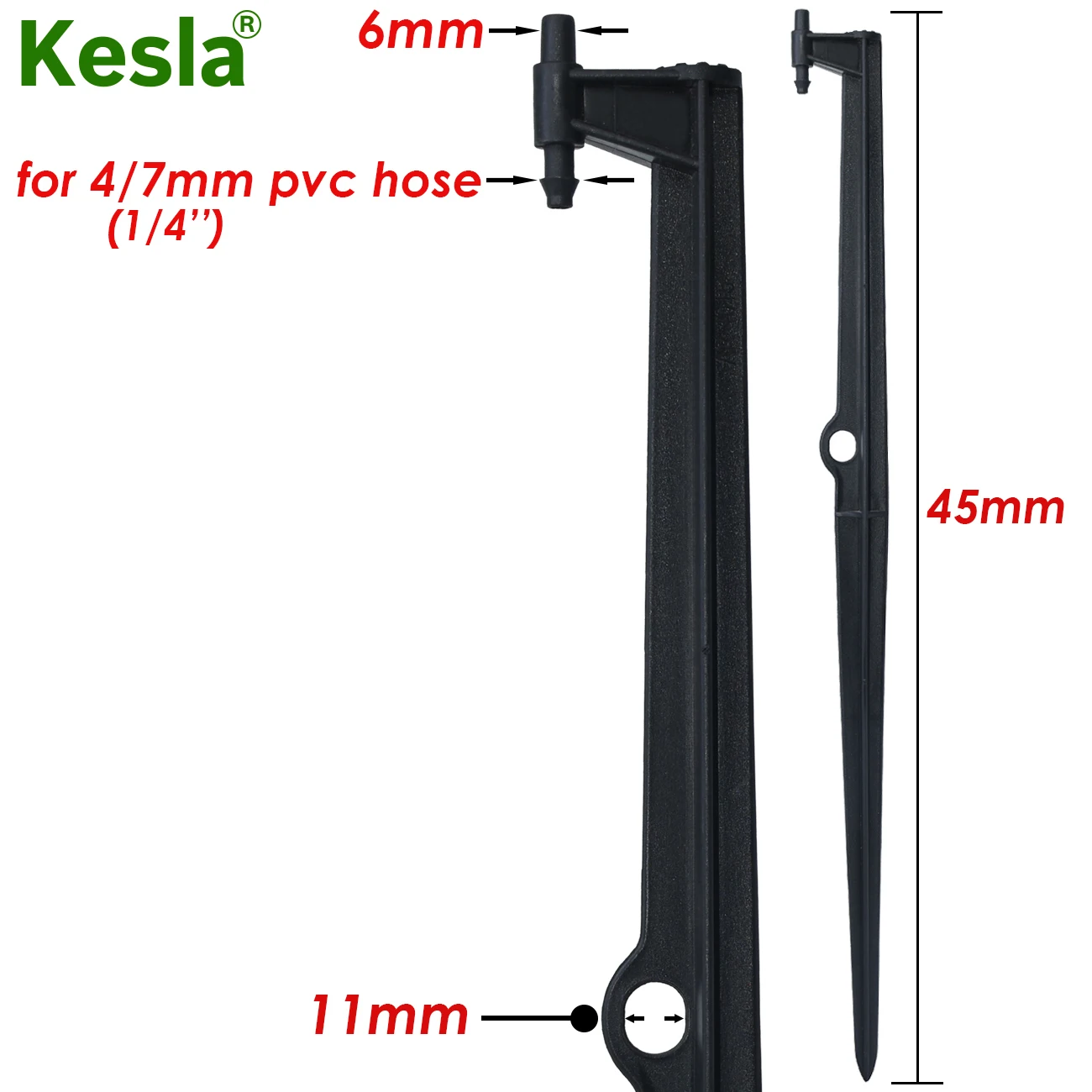 KESLA 10-50 sztuk 45CM Stakes wsparcie 6mm interfejs do nawadniania kropelkowego ogród dla 4/7mm wąż Spike Spray rury wspornik