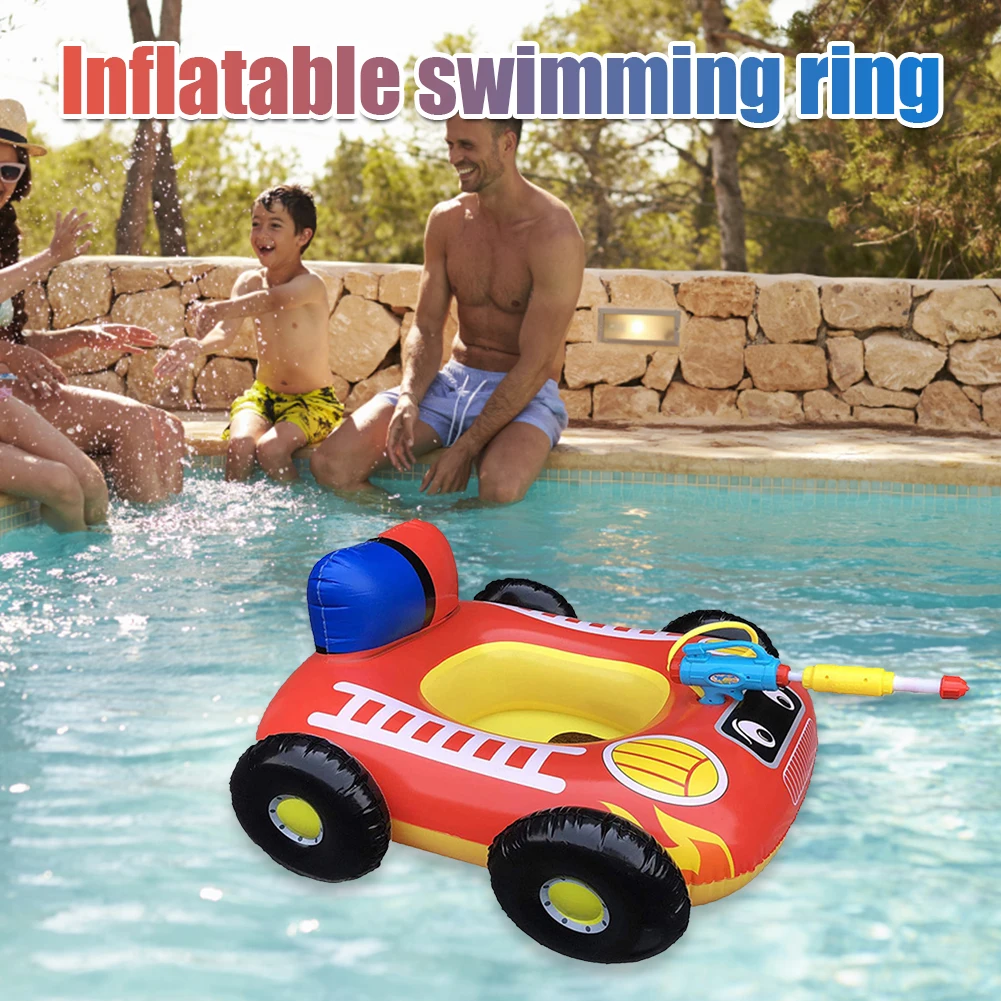 Voiture gonflable avec siège flottant pour bébé, radeau, cercle de natation, pistolet à eau, jouets de plage, pour enfants