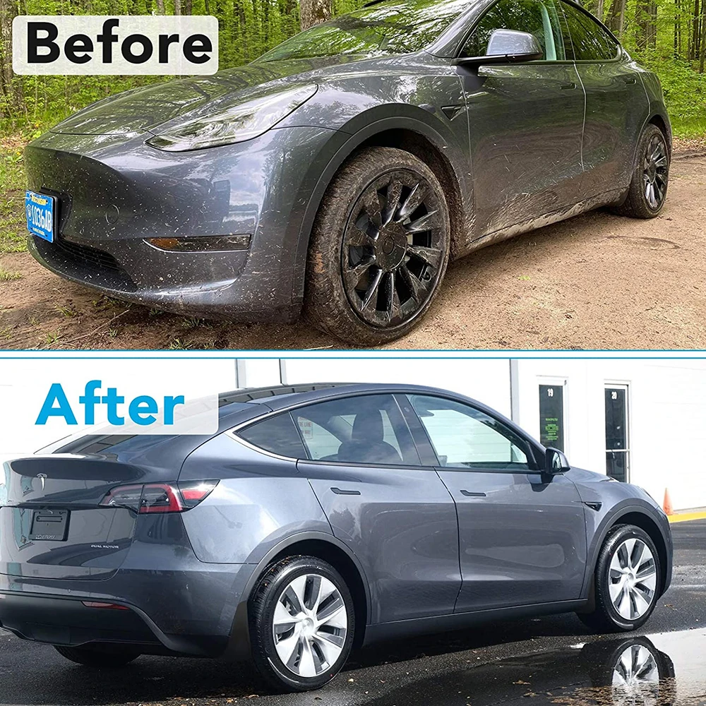 Mud Flaps for Tesla Model Y 2024 - 2020 Scaff-Free Splash Guard for Tesla Model 3 2021-2024 Matte Fender No Drilling Accessories