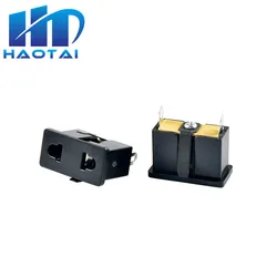 1pcs 2 Terminals Panel Mounted EU US Plug Snap In Power Socket Converter Black