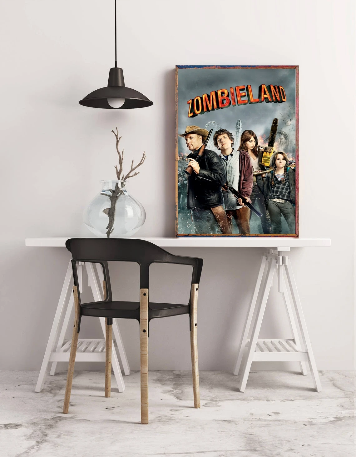 زومبي لاند الفيلم المشارك طلاء جدران المنزل الديكور الفيلم الكلاسيكي قماش المشارك (بدون إطار)