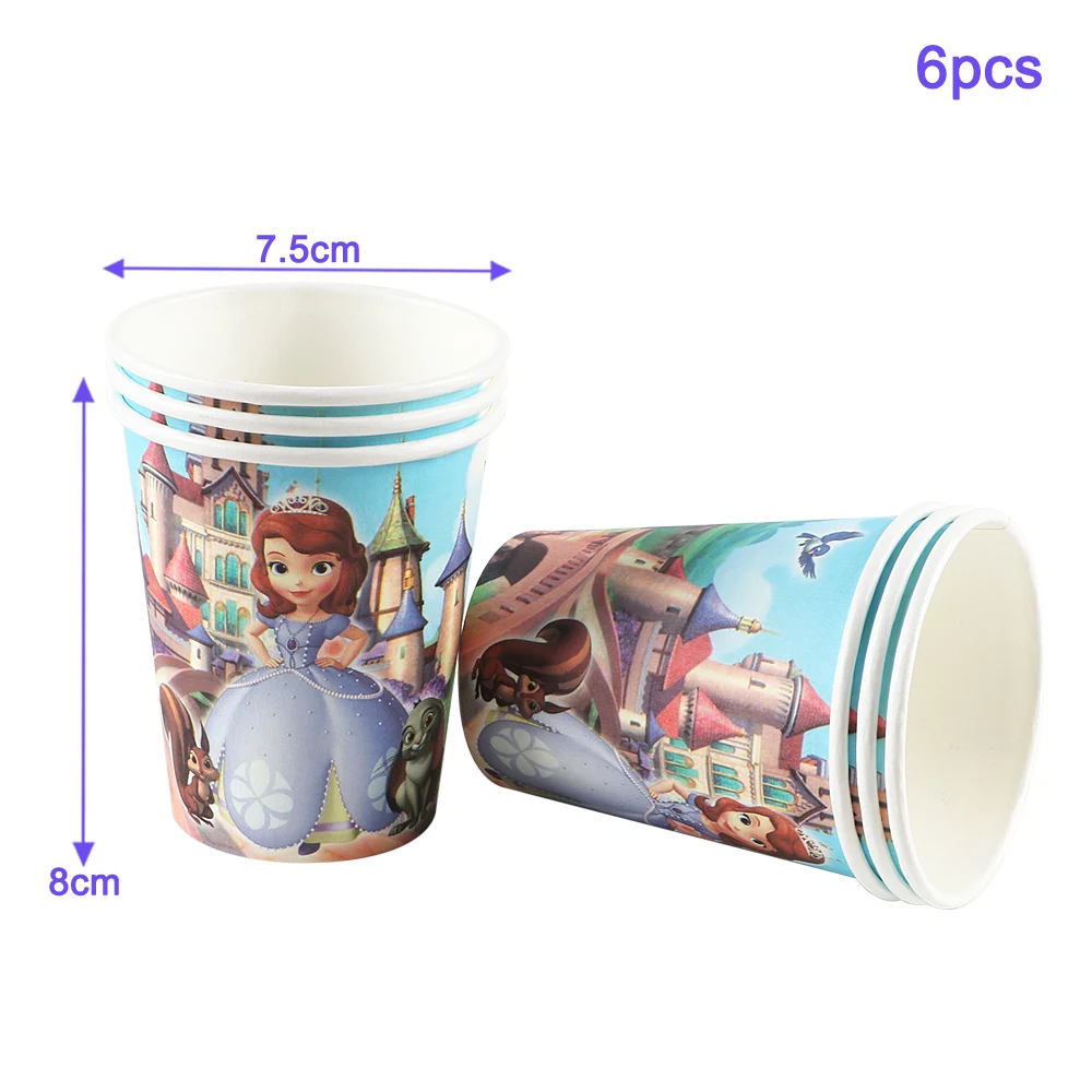 Sofia Princess Disney Theme Girls Birthday Decorations Cups Plate Tablecloth Baby Shower Party Supplies 36/44/57/69/81Pcs