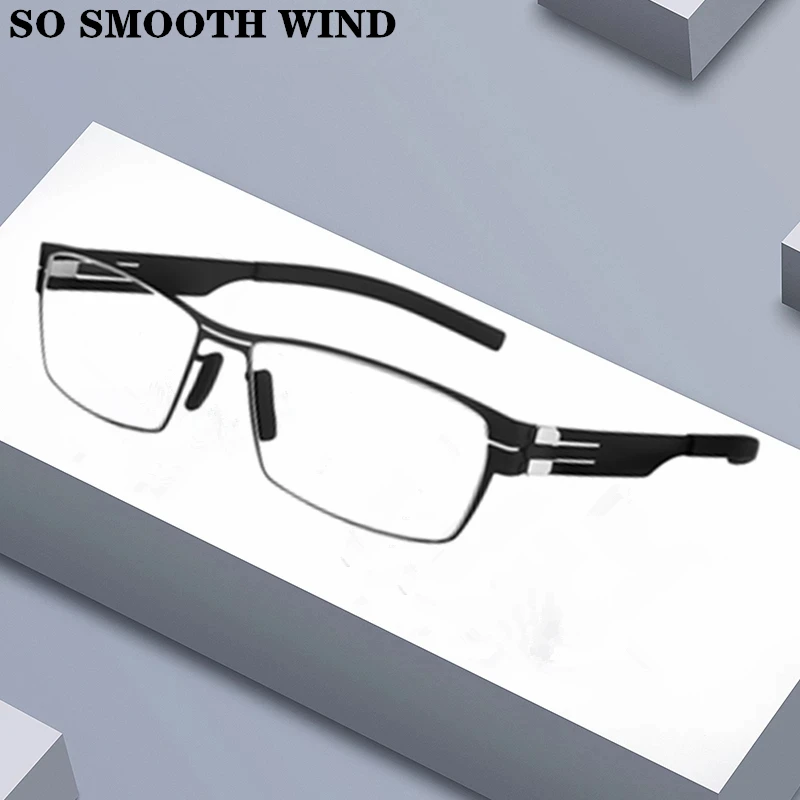 Germany Brand Designer Screwless Eyeglasses Men Women Ultralight Glasses Frame with Clip-on Polarized Sunglasses Goggles Eyewear