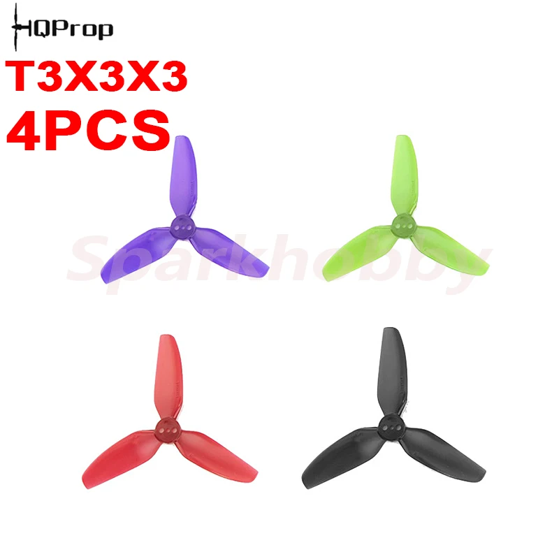 4PCS/2Pairs HQ Durable Prop T3X3X3 propeller 3 blade/tri-blade 3 inch CW CCW Poly carbonate prop for FPV RC Racing drone ACCS