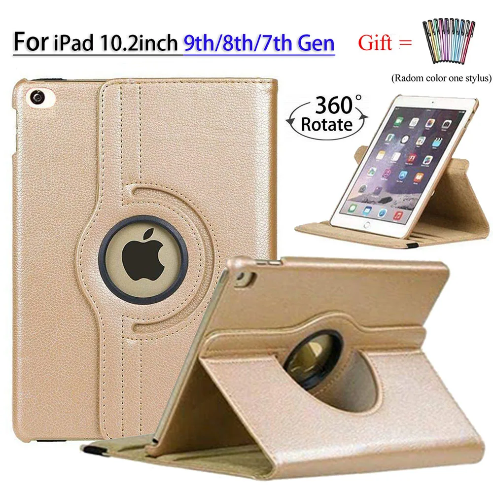 

New 2021 Case for IPad 9th Gen 10.2" PU Leather 360 Degree Rotating Smart Stand Protective Back Cover with Auto Wake/Sleep Funda