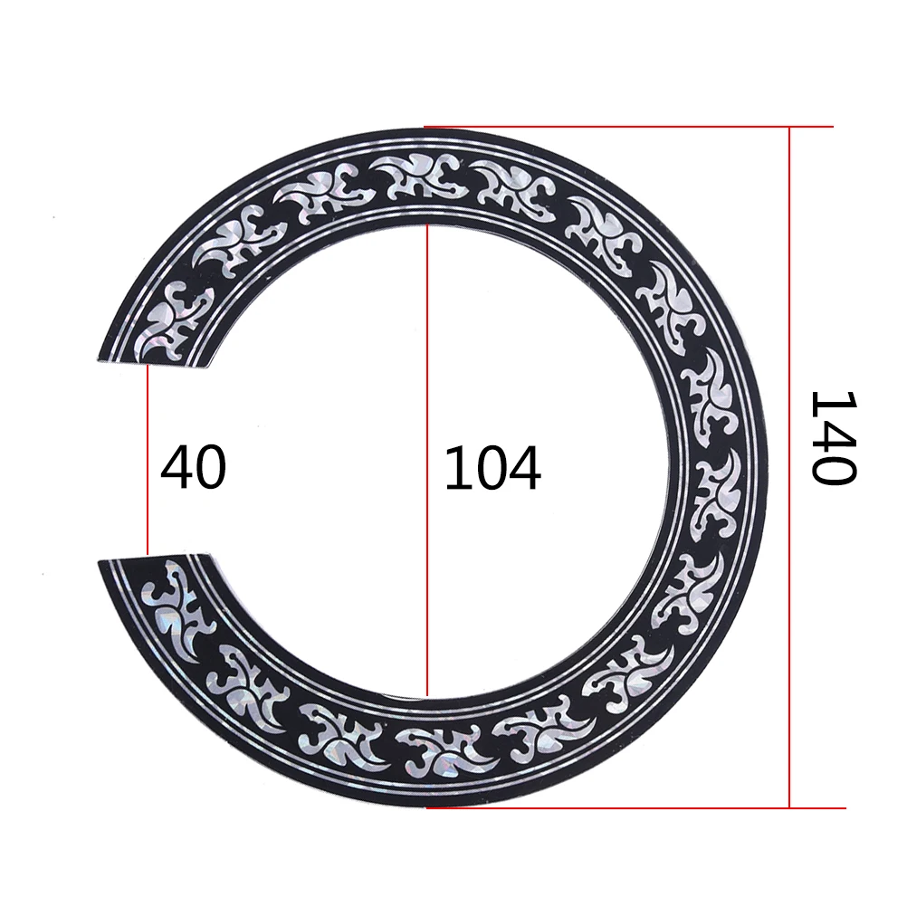 Hard PVC Guitar Circle Sound Hole Rosette Inlay for Acoustic Guitars Decal Accessories