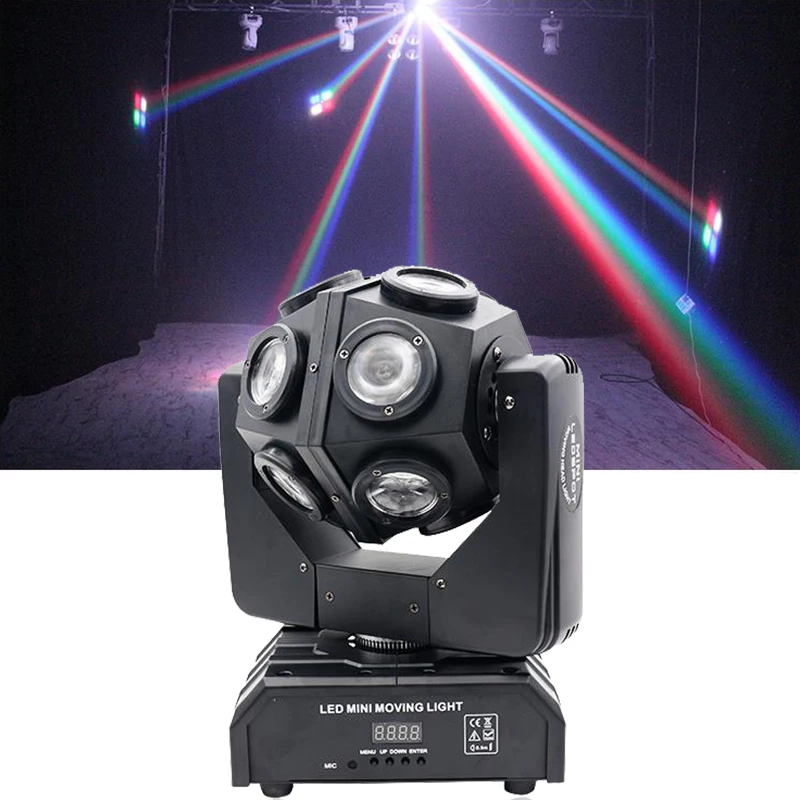 

12*10W Powerful 12pcs 10W RGBW 4 IN 1 Unlimited Rotate Dj Led Moving Head Light Good Effect Use For Disco Party Bar NightClub