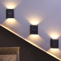 2pcs LED Solar Wall Lights Outdoor Waterproof Household Wall Lamp Up and Down Luminous Courtyard Garden Decoration Night Light