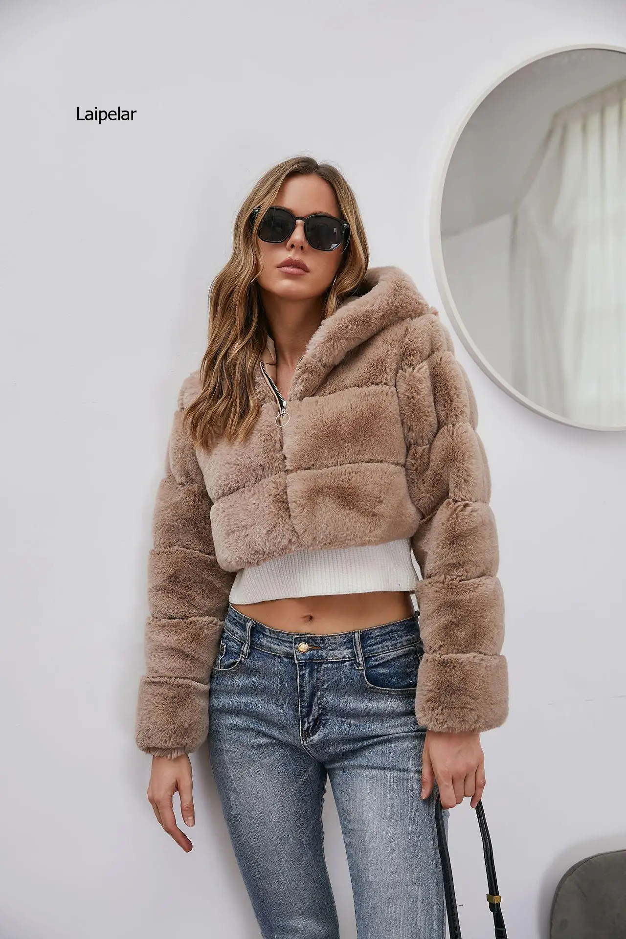 High Street women faux fur coat Long sleeve buttons autumn winter female warm overcoat Fashion soft ladies Short coats