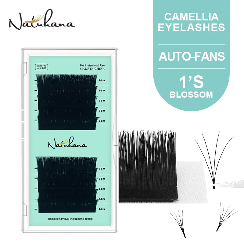 

NATUHANA Cilios Autofans Mix Lashes Easy Fan Volume Bloom Eyelash Easy Fanning Natural Camellia Auto Fan Eyelashes Extension