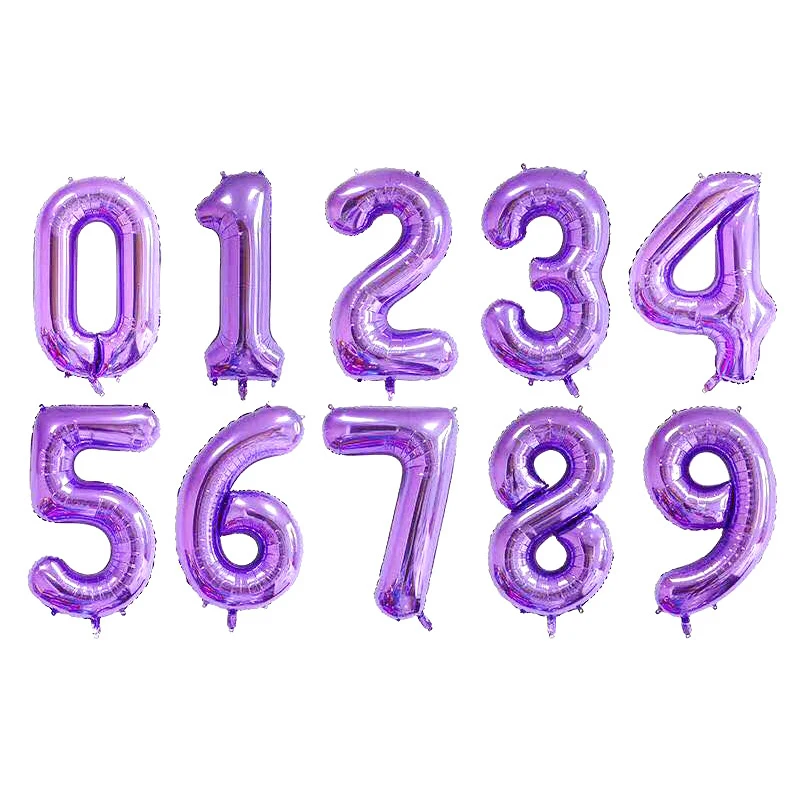 30th birthday Purple number balloon 40 inch 0 1 2 3 4 5 6 7 8 9 number balloon children toy birthday party decoration balloon