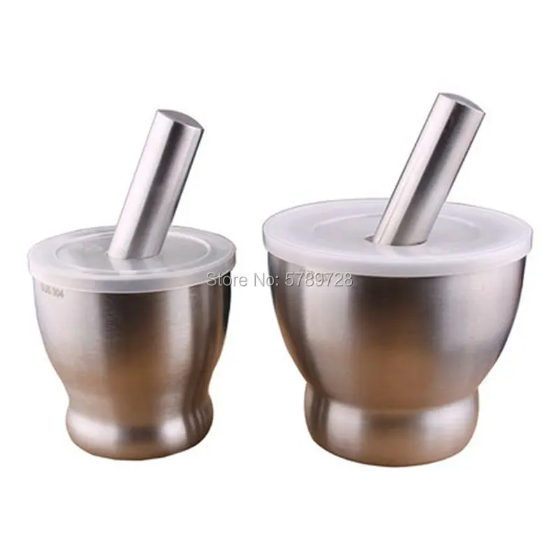 1pcs Stainless Steel Mortar and Pestle  Pugging Pot Garlic Spice Grinder Pharmacy Herbs Bowl Mill Grinder Crusher lab Tool