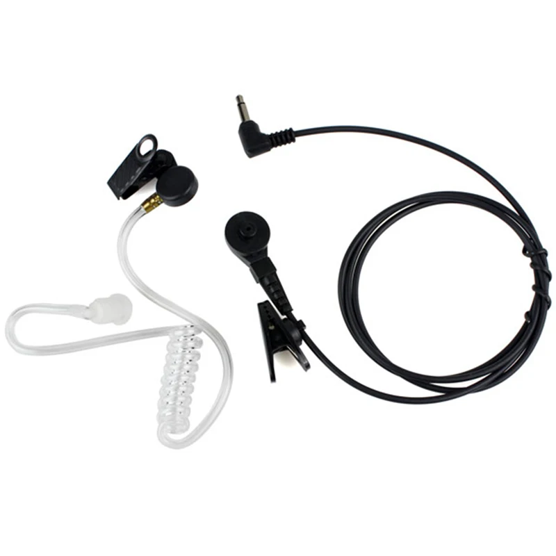 Straight Listen Only Transparent Flexible Acoustic Tube Earpiece 3.5mm Earphone headset Mono Jack for Walkie-talkie