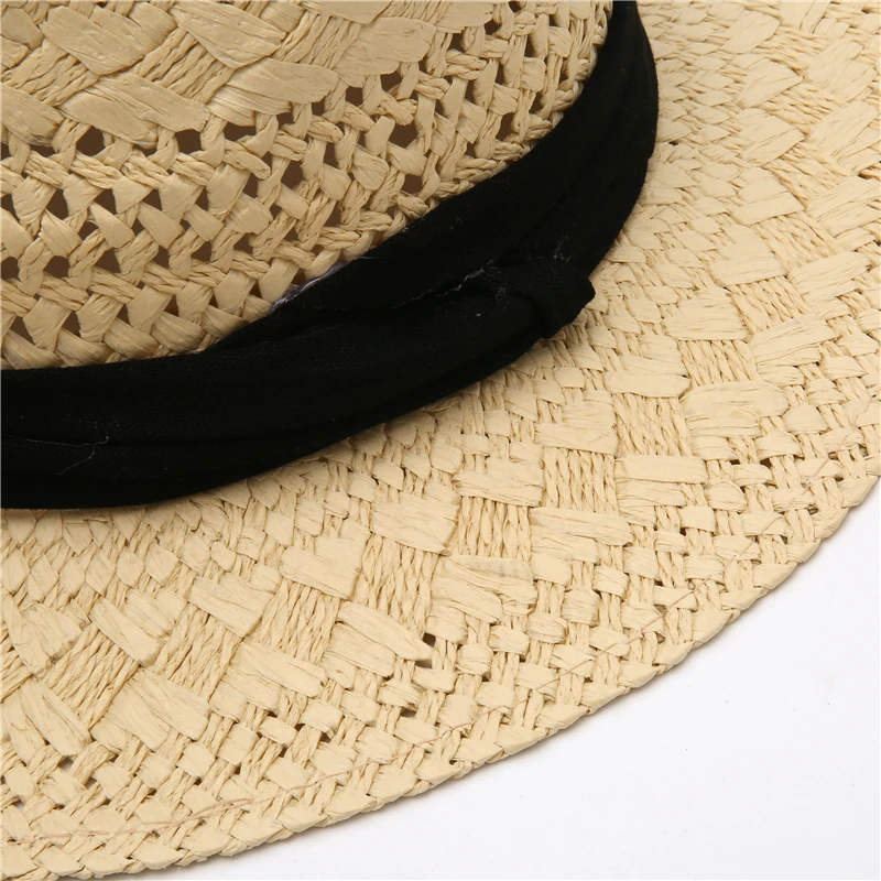 Panama Hat Summer Sun Hats For Women Men Beach Straw Hat Fashion UV Sun Protection Travel Cap Chapeu Feminino