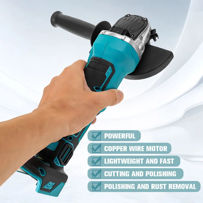 125mm Brushless Impact Angle Grinder 18V 800W Electric Cordless Polishing Grinding Machine Rechargeable For Makita Battery