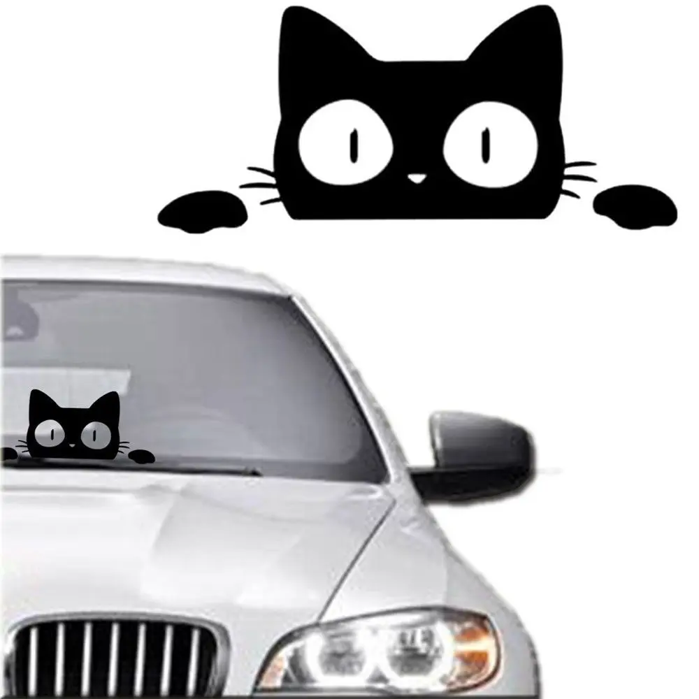 Car Door Window Car Styling Decoration Car Sticker Vehicle Decal Surprise Cat Peeking Vinyl