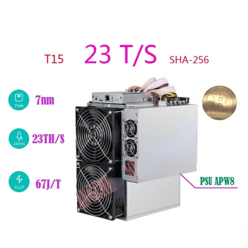 

ETH BTC Minero de Bitecoin usado, 7nm T15 23T BCH BTC, mejor que BITMAIN S9 S9i S9j Z9 Mini, WhatsMiner M3 M3x Avalon 841 851