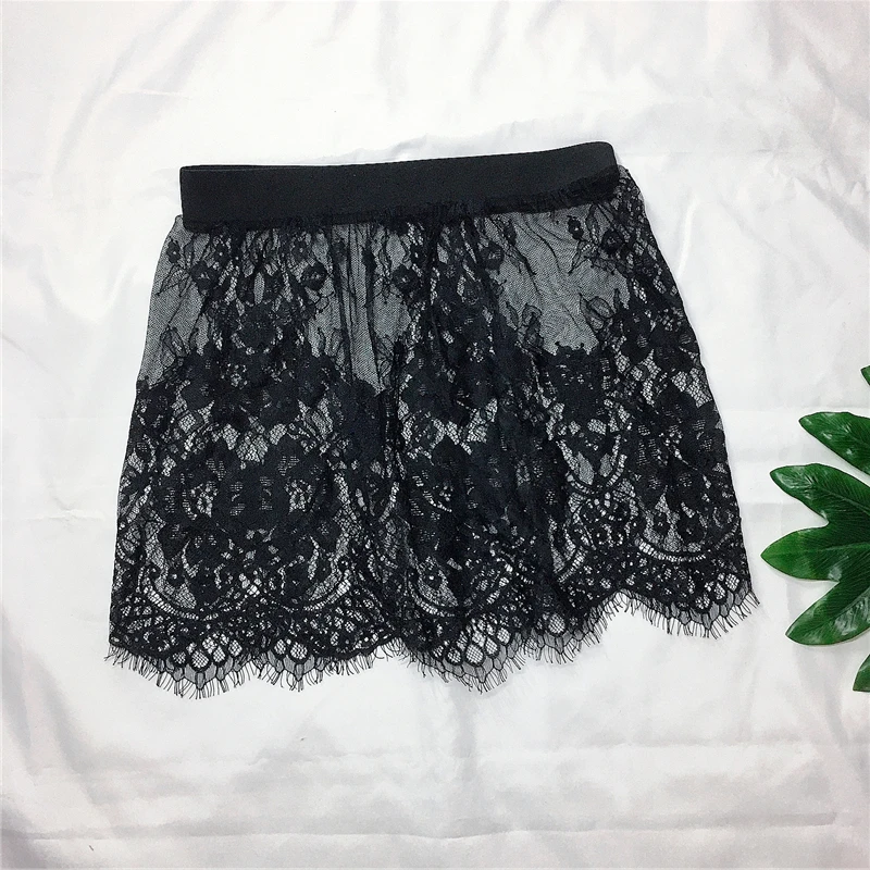 

Miniskirt Sexy Transparent Lace Mesh Skirt Shirt Extender Women Summer Mini Black White Short Micro Skirt Ladies Underskirt