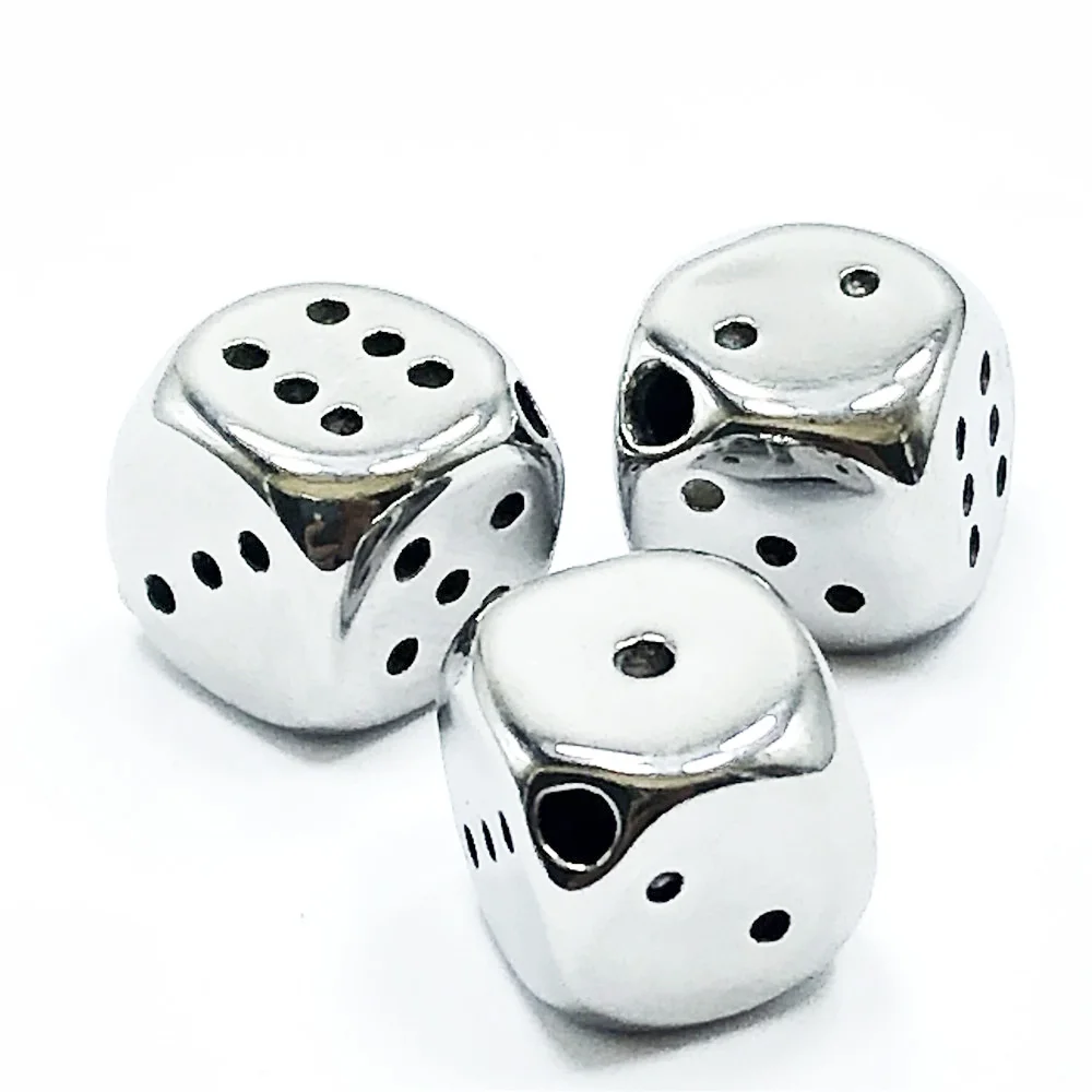 2mm Furo 316L Aço Inoxidável Dice Beads Quadrado Charme Spacer Beads Para Fazer Jóias Pulseira DIY Jóias Acessórios 4pcs