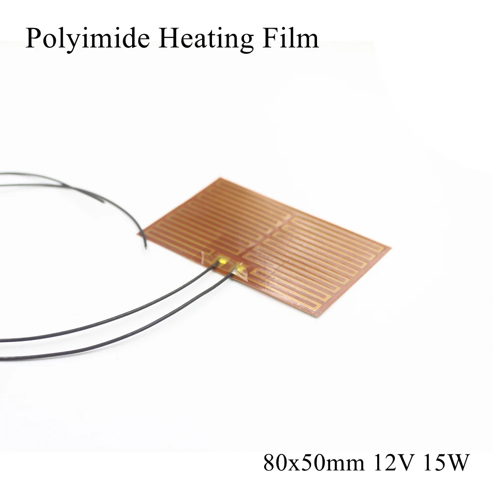 5V 12V 24V PI Heating Film Plate Polyimide Heating Electric Heated Panel Pad Mat Electrotherma Flexible Adhesive Foil Oil Heater