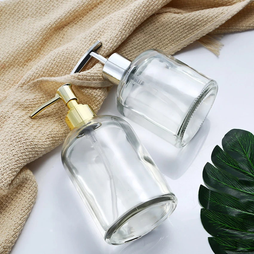 350Ml 450Ml Lọ Chiết Báo Chí Loại Rửa Tay Chất Lưu Trống Chai Thủy Tinh Trong Suốt Thay Thế Cho Nhà Tắm