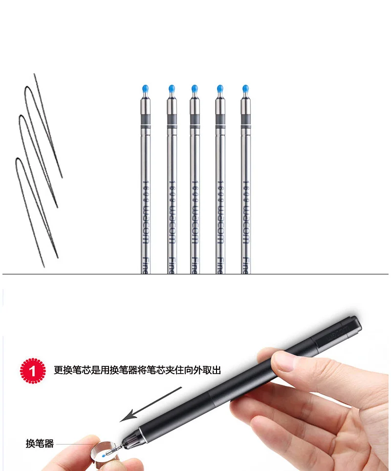 5 Chiếc Finetip Bút Bi Mực Gel Đổ Cho PTH-660K1 PTH-860K1 Intuos Pro Giấy Bản Tre Đá Phiến Folio Tia Lửa Inkling MDP-123