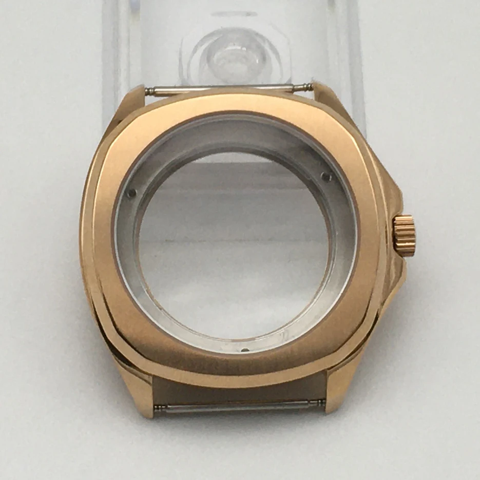 39mm watch case accessories sapphire glass for 8215 movement rose gold omega