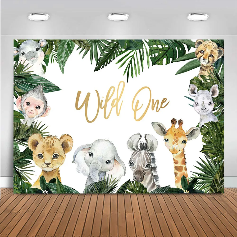 Mocsicka лес сафари фон для фотосъемки Baby Wild One 1st Birthday Baby Shower фото фон для фотостудии дикое животное