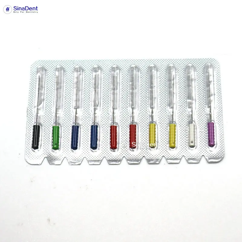 1Pack Dental Barbed Broaches with Handle 10pcs/Pack 21mm 25mm Nerve Broaches Stainless Steel Endodontic Accessories