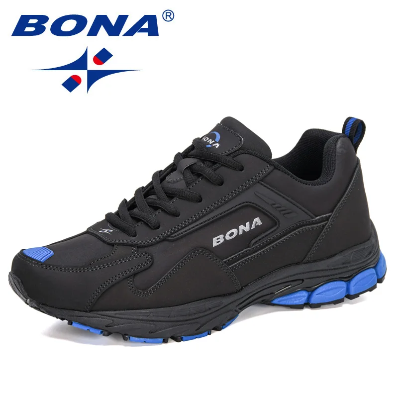 BONA 2020 New Designers Action Leather Running Shoes Men Non-slip Man Jogging Shoes Athletic Training Sneakers Mansculino Trendy