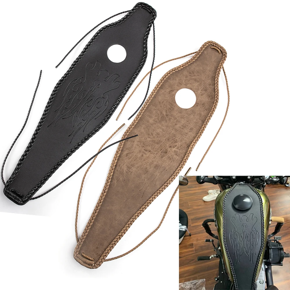 

Motorcycle Leather Fuel Gas Tank Bag Pad Cover Fits For Harley Sportster Iron XL 883 1200 Forty Eight Seventy Two