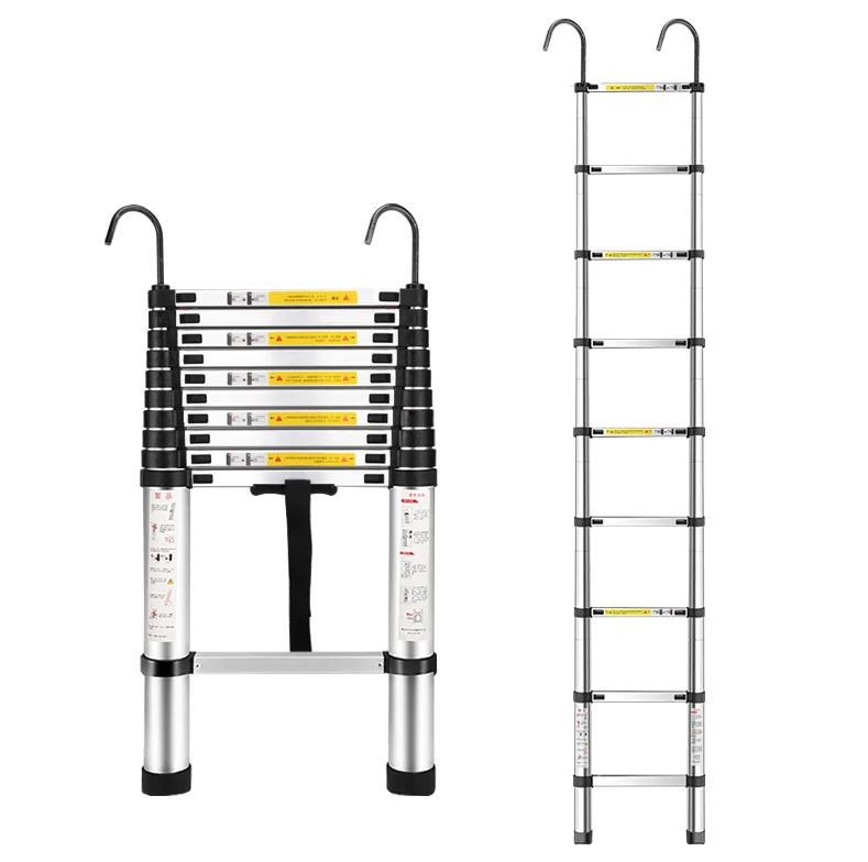 

2.6 Meters DLT-A Portable Safety Extension Ladder Thick Aluminum Alloy Single-sided Straight Ladder Household 9 Steps Ladder