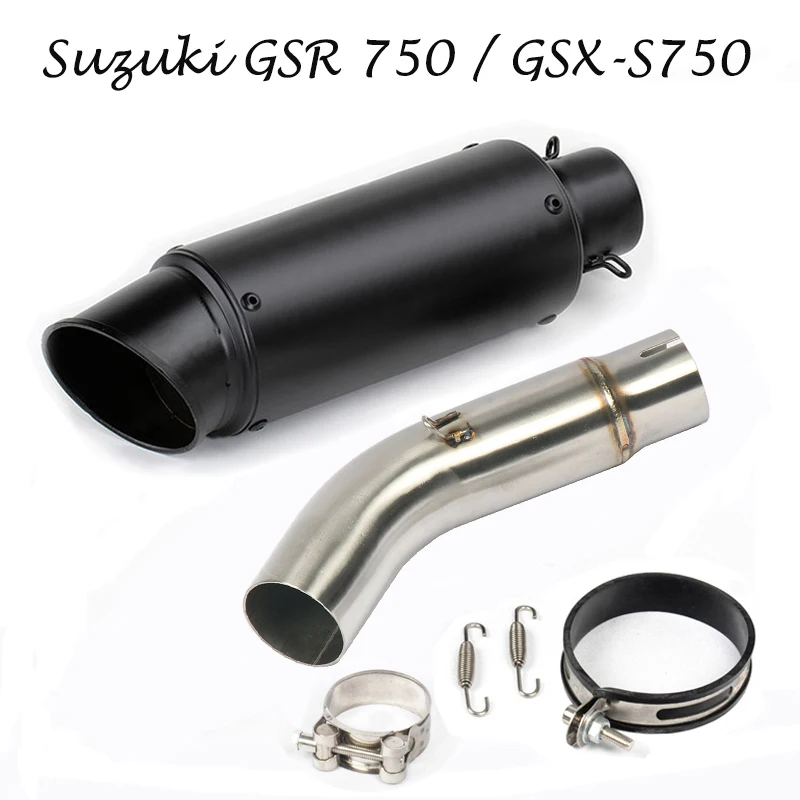 

Slip for Suzuki GSR750 GSXS750 GSX-S750 Motorcycle Exhaust Muffler Tip Black Mid Link Connect Pipe Stainless Steel