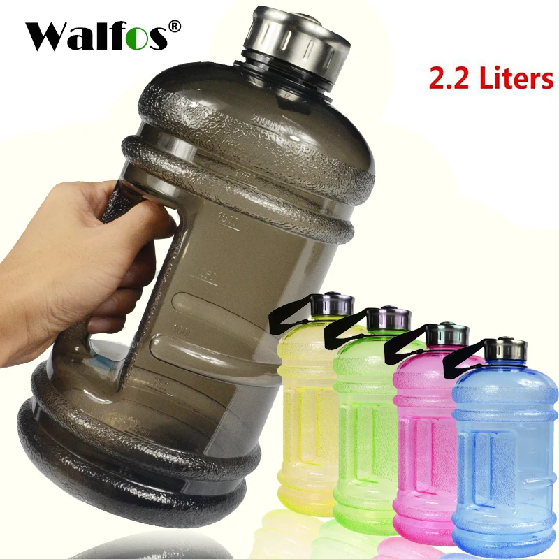 

Walfos 2.2L Big Large Capacity Water Bottles Outdoor Sports Fitness Training Camping Running Workout Water Bottle Drinkware