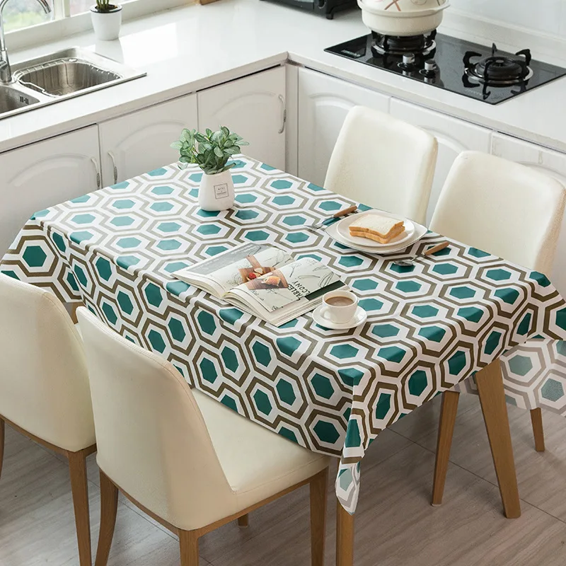 

Nordic Checkered Tablecloth Waterproof Oil-proof Disposable PEVA Polygon Table Cloth Set Restaurant Decoration Cover Cloth