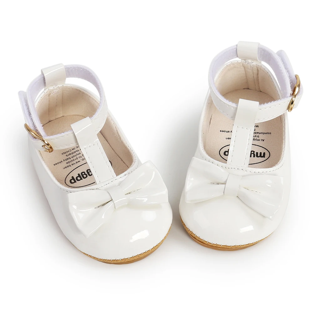 2021 Spring Baby Shoes PU Leather Newborn Boys Girls Shoes First Walkers Princess Bowknot Baby Prewalker