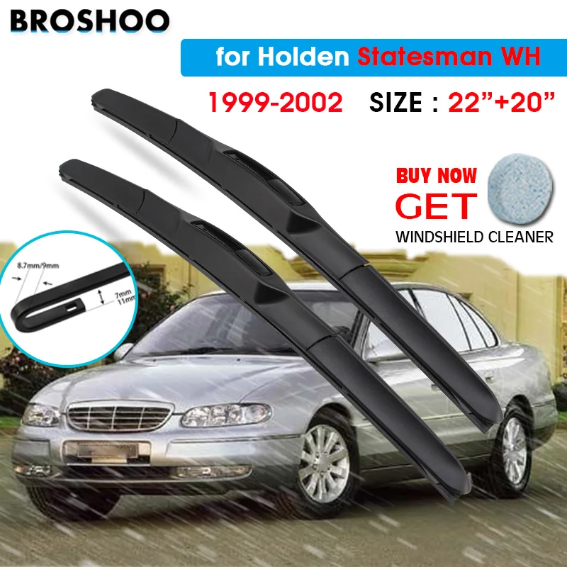 

Car Wiper Blade For Holden Statesman WH 22"+20" 1999-2002 Auto Windscreen Windshield Wipers Blades Window Fit U Hook Arms