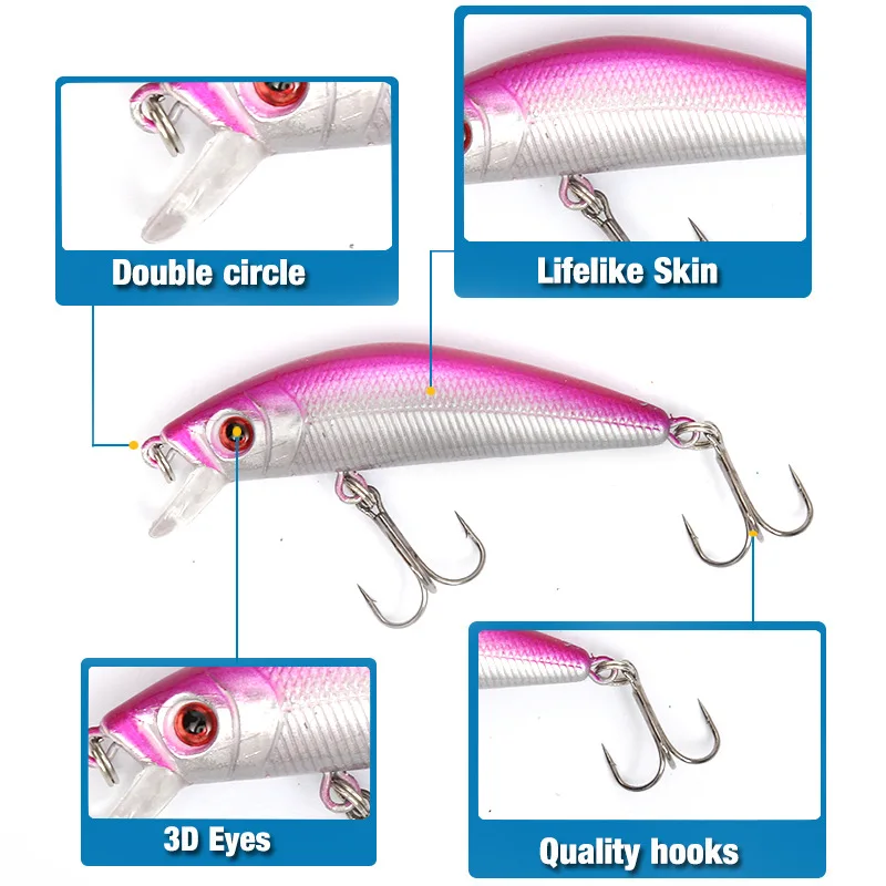 Crazy Minnow Wobbler con gancho triple - imagen 2