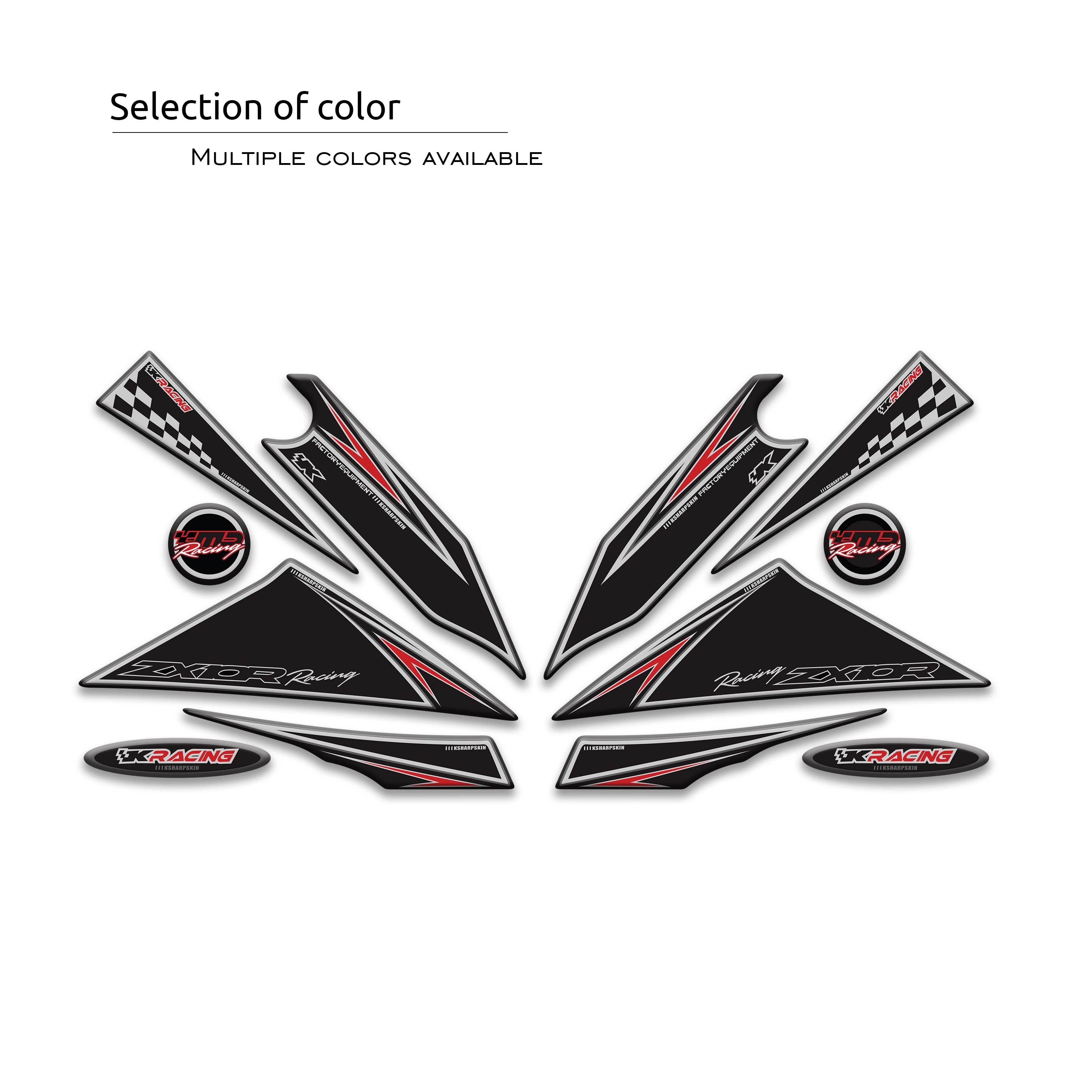 Motorcycle Front Fairing 3D Gel Protector decorative stickers for Kawasaki ZX10R Ninja 2011 zx10 rDecorative Decal zx-10r