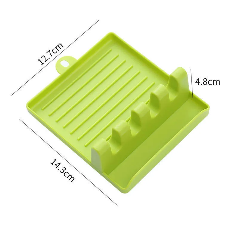 Kitchen Spoon Holders Fork Spatula Rack Shelf Organizer Plastic Spoon Rest Chopsticks Holder Non-slip Spoons Pad Kitchen Utensil