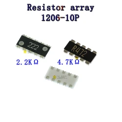 10pcs 1206 10pin SMD exclusion Network Resistor array ohm 4.7K 2.2K 1206-10pin
