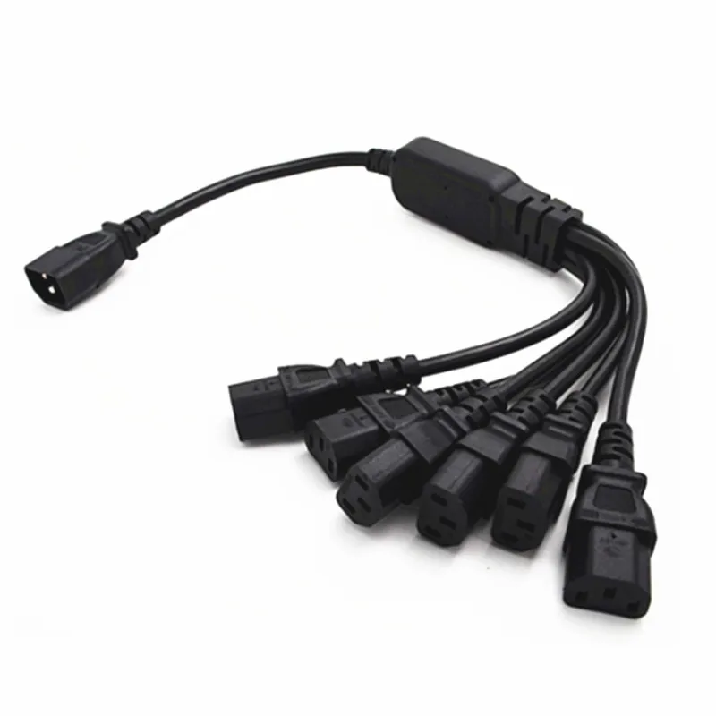 IEC 60320 C14 Plug to 6 Ways C13 Output Y Type Splitter Power Cord,C14 to C13 6ways output,60cm Lenght