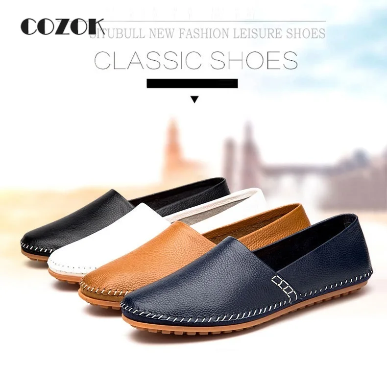 [Soft] Men's Shoes Casual Shoes Lazy Low-cut Set Foot Mid-mouth Single Shoes Cowhide Leather Handmade Leather Shoes