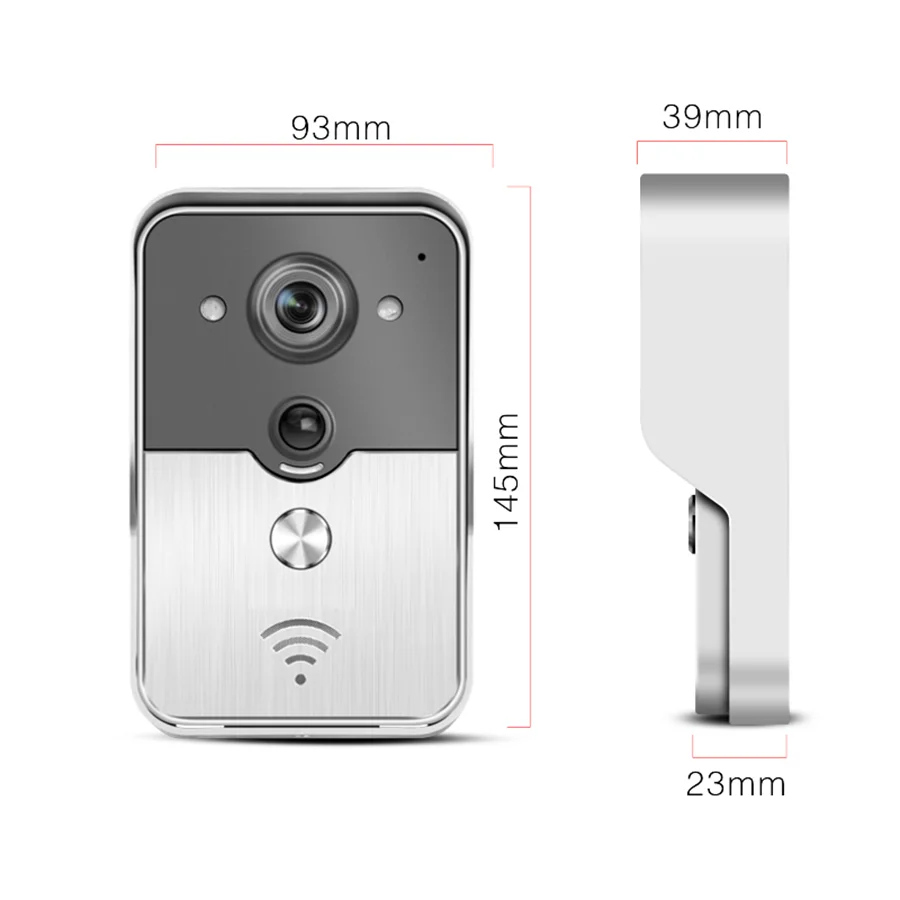 Building Intercom WiFi Smart Door Electronic Doorbell Peephole Camera PIR IR Night Vision Alarm Unlock Uxcellmo