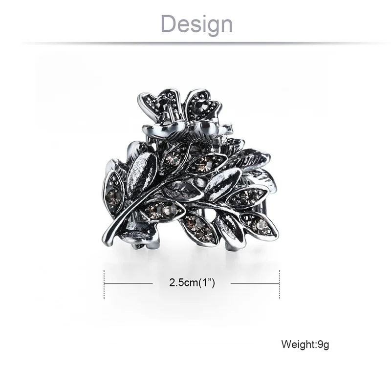 Frauen Wunderschöne Strass Kleine Blume Haar Klaue Clips Metall Kristalle Haarnadeln Haar Zubehör für Mädchen Kopfschmuck Ornament – Detail 5