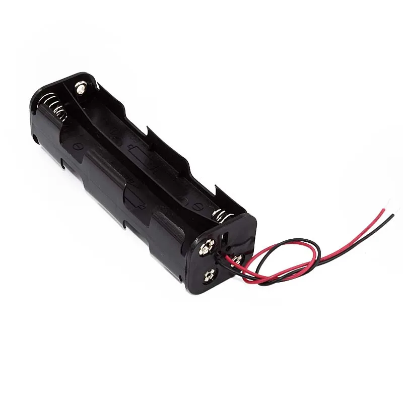 

Long Strip Type 8 X 1.5V AA Black Plastic Batteries Holder Case 12V Back To Back Battery Storage Box with wires