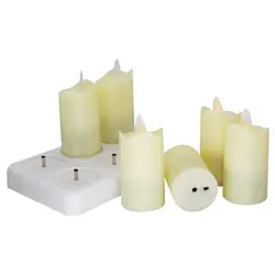 Set of 6 Remote or Not remote Rechargeable  Waving Flame LED tealight Dancing Candle Light Votive Candles Xmas Wedding Home Bar