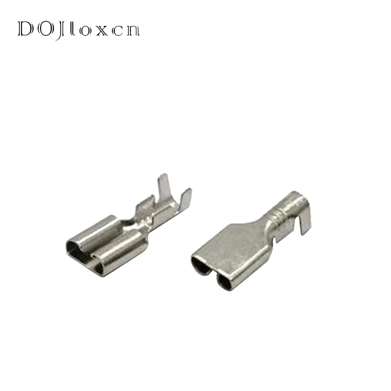 DOJIOXCN 20-500 Pcs DJ626-6.3A 1500-0080 H62 Brass Tinned 6.3 MM Female Crimp Terminal Brass Wiring Flat Connector For Car Relay