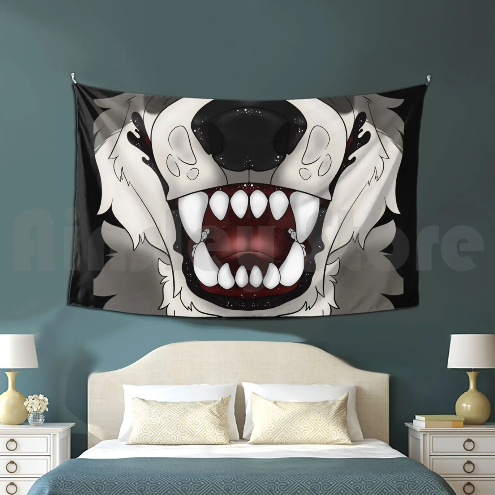 

Wolf Maw Tapestry Living Room Bedroom Wolf Maw Teeth Furry